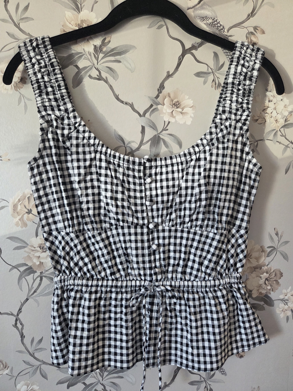 Guess Brand, Women's Black White Gingham Tank Top Size XS